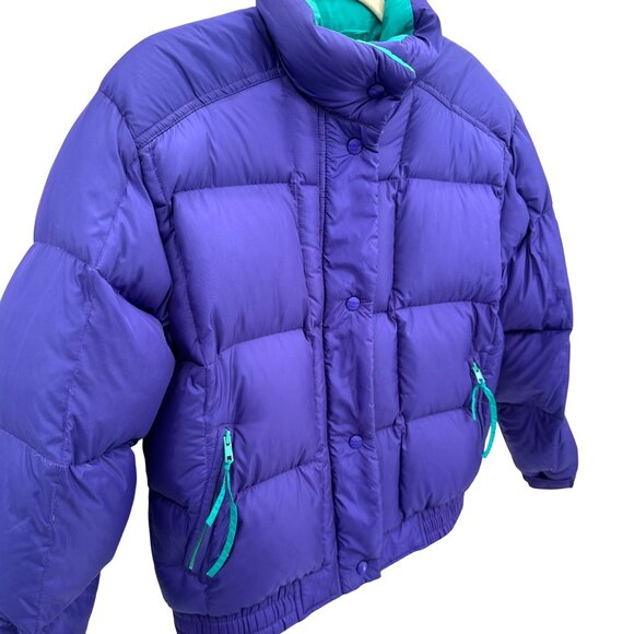Vintage L.L. Bean Womens Mountain Classics Purple Goose Down Puffer Jacket M - Picture 2 of 10